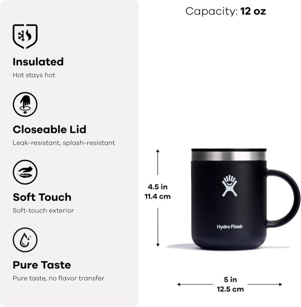 Hydro Flask Insulated Mug for Coffee, Tea, Hot Chocolate - Leak-Resistant Lid, Keeps Drinks Hot - Image 45