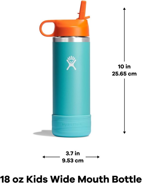 HYDRO FLASK Kids Water Bottle Jr. Stainless Steel Insulated With Straw Cap for Water, Milk, Juice, School, Camp, Sport, Play and Lunch, Easy to Clean, Leak-Resistant - Image 14