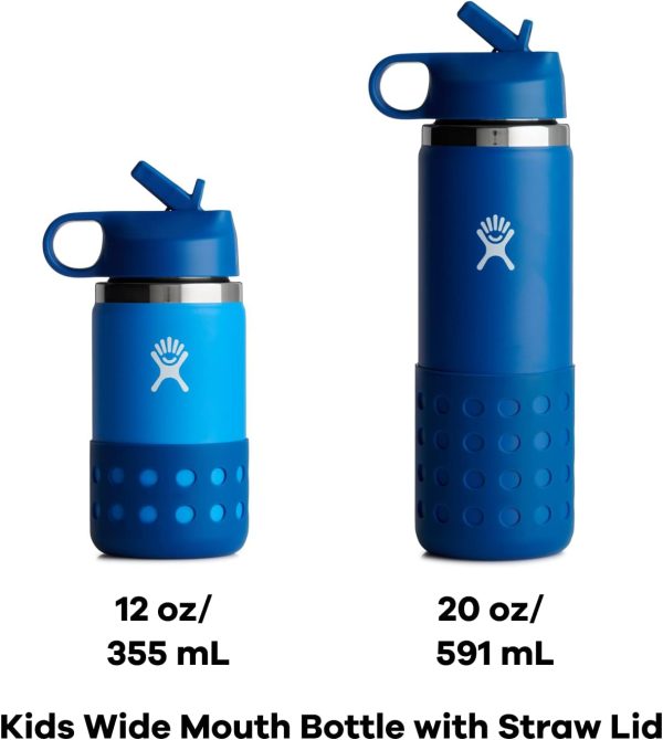 HYDRO FLASK Kids Water Bottle Jr. Stainless Steel Insulated With Straw Cap for Water, Milk, Juice, School, Camp, Sport, Play and Lunch, Easy to Clean, Leak-Resistant - Image 26