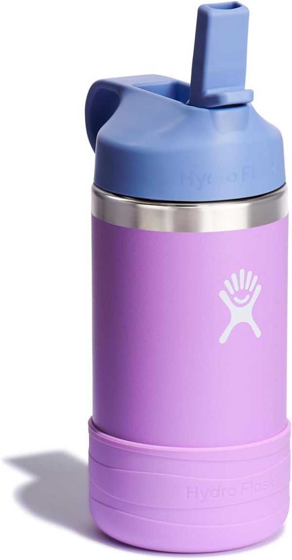 HYDRO FLASK Kids Water Bottle Jr. Stainless Steel Insulated With Straw Cap for Water, Milk, Juice, School, Camp, Sport, Play and Lunch, Easy to Clean, Leak-Resistant - Image 48