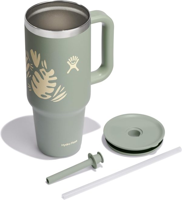 Hydro Flask 24 Oz Travel Tumbler with Handle, Lid and Straw - Insulated Stainless Steel in 24 Oz Surf Blue - Image 23