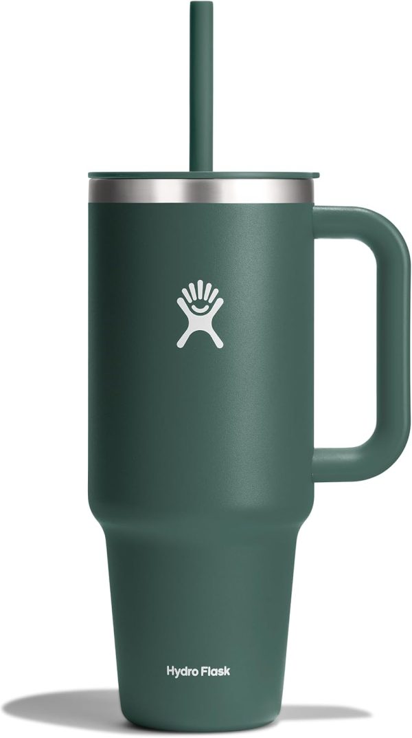 Hydro Flask 24 Oz Travel Tumbler with Handle, Lid and Straw - Insulated Stainless Steel in 24 Oz Surf Blue - Image 26