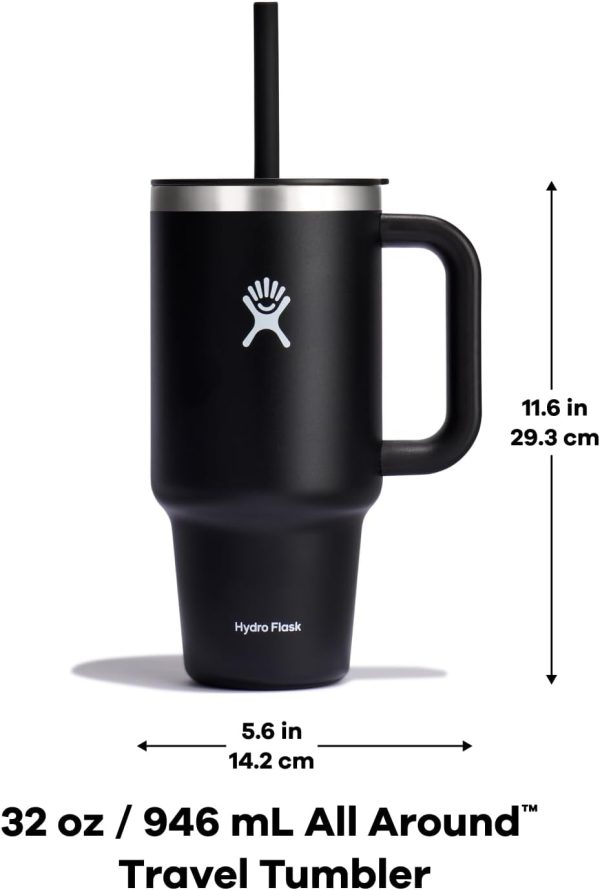 Hydro Flask 24 Oz Travel Tumbler with Handle, Lid and Straw - Insulated Stainless Steel in 24 Oz Surf Blue - Image 40