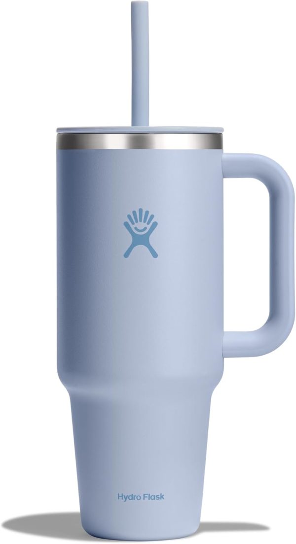 Hydro Flask 24 Oz Travel Tumbler with Handle, Lid and Straw - Insulated Stainless Steel in 24 Oz Surf Blue - Image 51