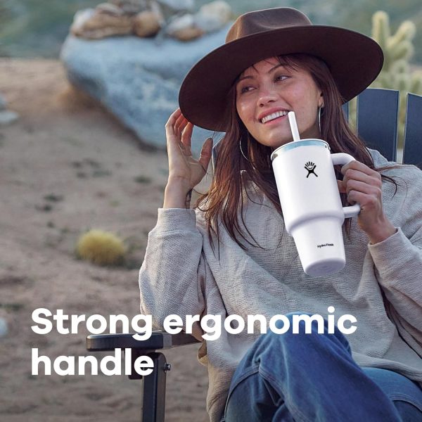 Hydro Flask 24 Oz Travel Tumbler with Handle, Lid and Straw - Insulated Stainless Steel in 24 Oz Surf Blue - Image 57