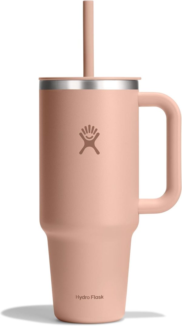 Hydro Flask 24 Oz Travel Tumbler with Handle, Lid and Straw - Insulated Stainless Steel in 24 Oz Surf Blue - Image 64