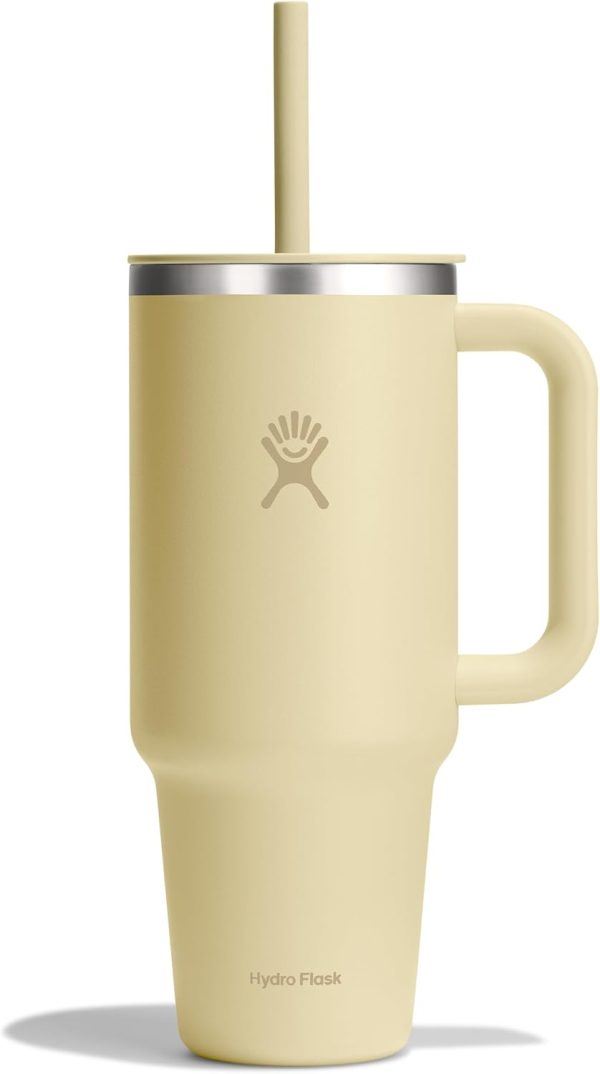 Hydro Flask 24 Oz Travel Tumbler with Handle, Lid and Straw - Insulated Stainless Steel in 24 Oz Surf Blue - Image 71