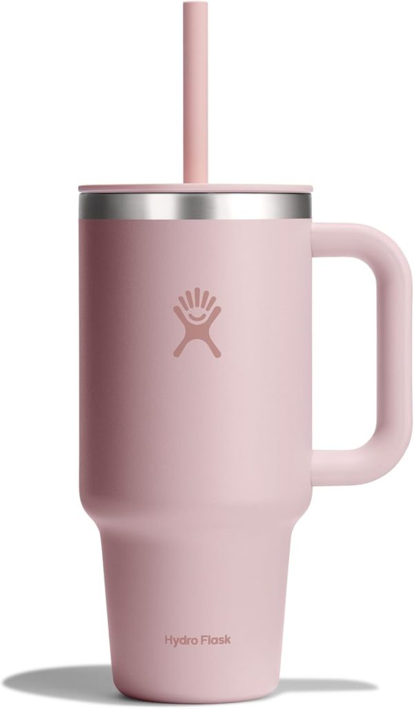 Hydro Flask 24 Oz Travel Tumbler with Handle, Lid and Straw - Insulated Stainless Steel in 24 Oz Surf Blue - Image 83