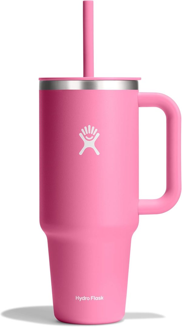 Hydro Flask 24 Oz Travel Tumbler with Handle, Lid and Straw - Insulated Stainless Steel in 24 Oz Surf Blue - Image 88