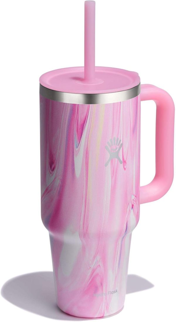 Hydro Flask 24 Oz Travel Tumbler with Handle, Lid and Straw - Insulated Stainless Steel in 24 Oz Surf Blue - Image 93