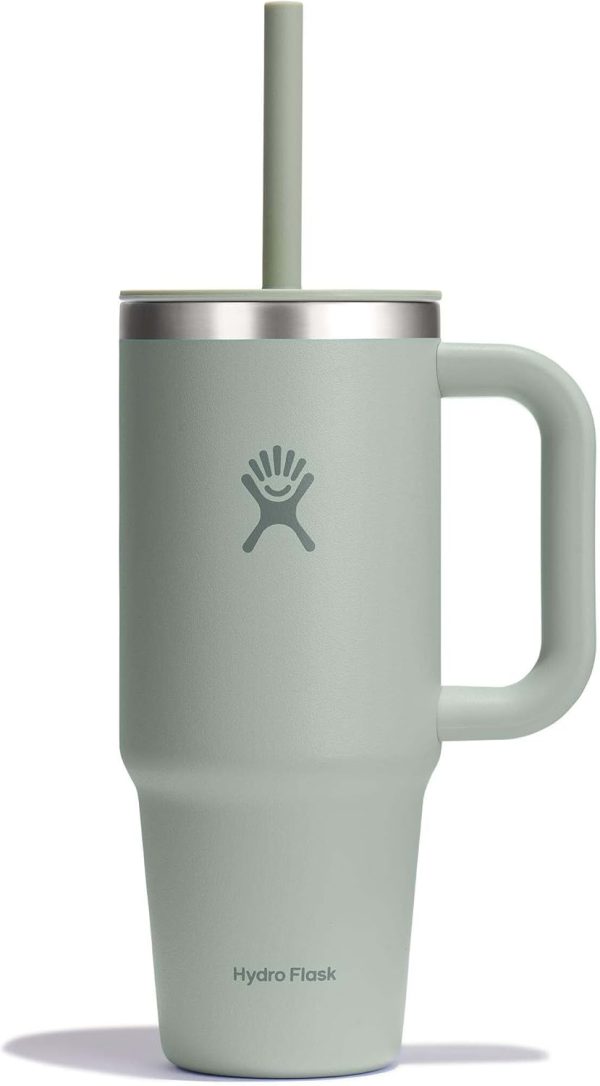 Hydro Flask 24 Oz Travel Tumbler with Handle, Lid and Straw - Insulated Stainless Steel in 24 Oz Surf Blue - Image 101