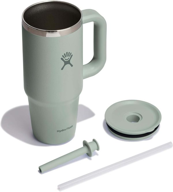 Hydro Flask 24 Oz Travel Tumbler with Handle, Lid and Straw - Insulated Stainless Steel in 24 Oz Surf Blue - Image 102
