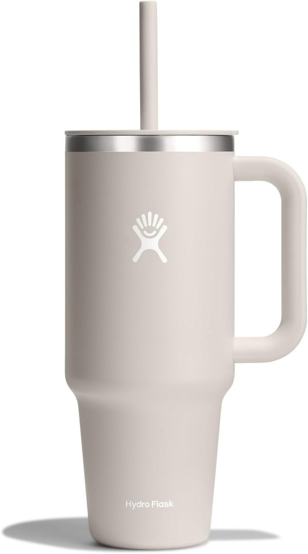 Hydro Flask 24 Oz Travel Tumbler with Handle, Lid and Straw - Insulated Stainless Steel in 24 Oz Surf Blue - Image 105