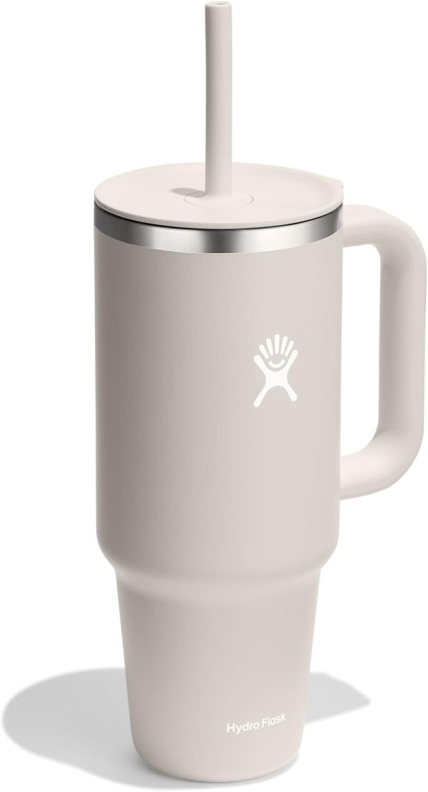 Hydro Flask 24 Oz Travel Tumbler with Handle, Lid and Straw - Insulated Stainless Steel in 24 Oz Surf Blue - Image 106