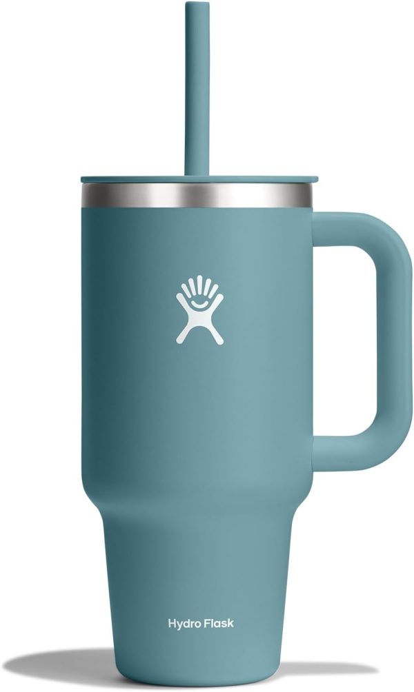 Hydro Flask 24 Oz Travel Tumbler with Handle, Lid and Straw - Insulated Stainless Steel in 24 Oz Surf Blue - Image 107