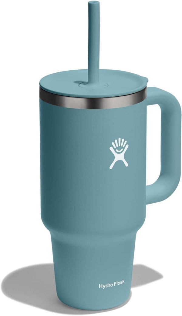 Hydro Flask 24 Oz Travel Tumbler with Handle, Lid and Straw - Insulated Stainless Steel in 24 Oz Surf Blue - Image 108