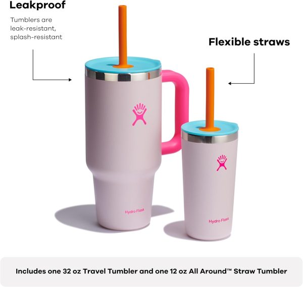 Hydro Flask 24 Oz Travel Tumbler with Handle, Lid and Straw - Insulated Stainless Steel in 24 Oz Surf Blue - Image 112