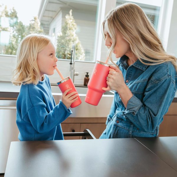 Hydro Flask 24 Oz Travel Tumbler with Handle, Lid and Straw - Insulated Stainless Steel in 24 Oz Surf Blue - Image 114