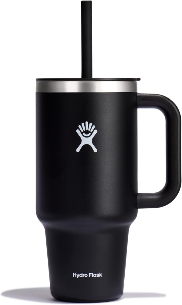 Hydro Flask 24 Oz Travel Tumbler with Handle, Lid and Straw - Insulated Stainless Steel in 24 Oz Surf Blue - Image 115
