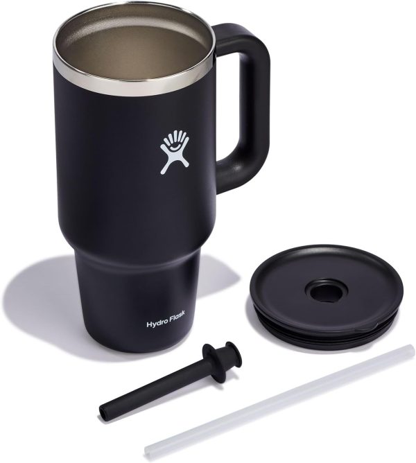 Hydro Flask 24 Oz Travel Tumbler with Handle, Lid and Straw - Insulated Stainless Steel in 24 Oz Surf Blue - Image 116