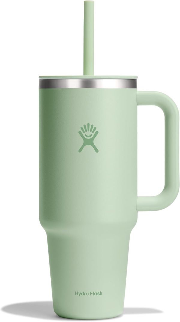Hydro Flask 24 Oz Travel Tumbler with Handle, Lid and Straw - Insulated Stainless Steel in 24 Oz Surf Blue - Image 117