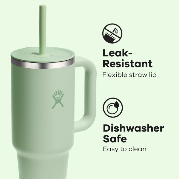 Hydro Flask 24 Oz Travel Tumbler with Handle, Lid and Straw - Insulated Stainless Steel in 24 Oz Surf Blue - Image 118