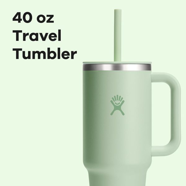 Hydro Flask 24 Oz Travel Tumbler with Handle, Lid and Straw - Insulated Stainless Steel in 24 Oz Surf Blue - Image 119