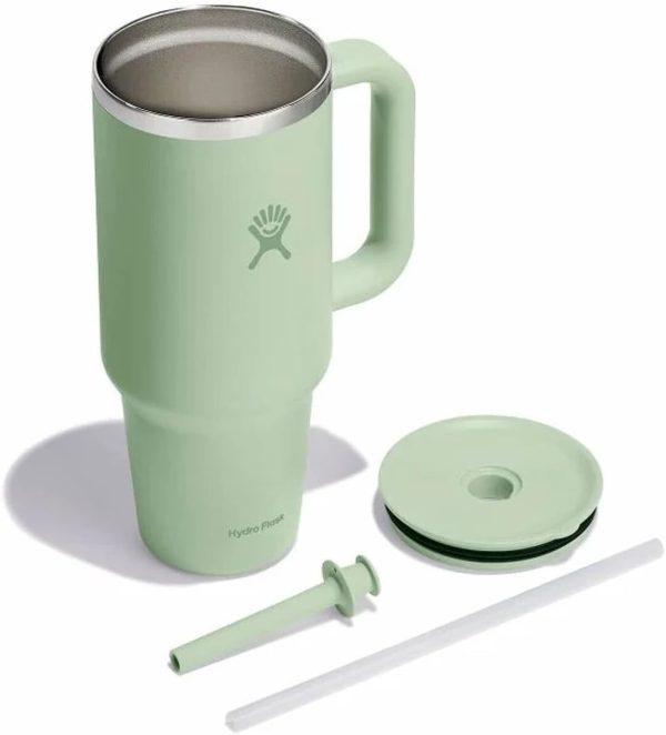 Hydro Flask 24 Oz Travel Tumbler with Handle, Lid and Straw - Insulated Stainless Steel in 24 Oz Surf Blue - Image 121
