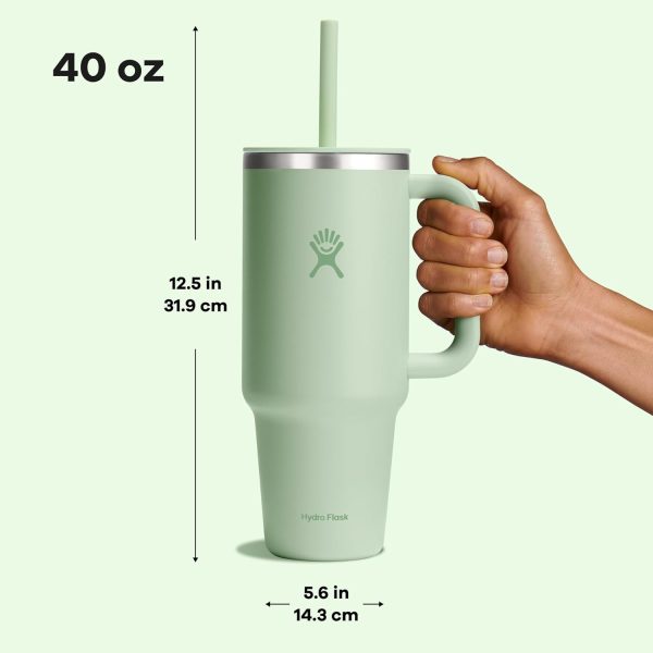 Hydro Flask 24 Oz Travel Tumbler with Handle, Lid and Straw - Insulated Stainless Steel in 24 Oz Surf Blue - Image 123