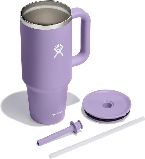 Hydro Flask 24 Oz Travel Tumbler with Handle, Lid and Straw - Insulated Stainless Steel in 24 Oz Surf Blue - Image 127
