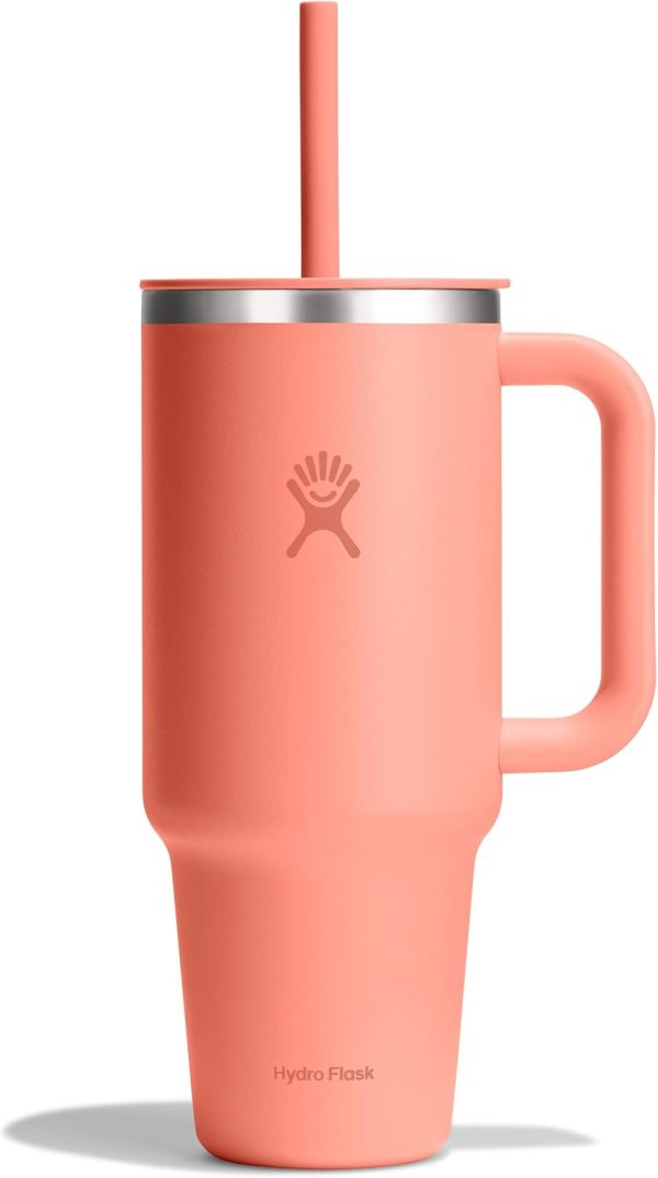 Hydro Flask 24 Oz Travel Tumbler with Handle, Lid and Straw - Insulated Stainless Steel in 24 Oz Surf Blue - Image 128