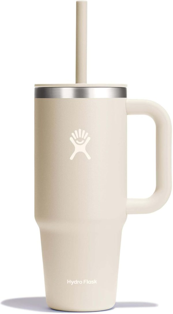 Hydro Flask 24 Oz Travel Tumbler with Handle, Lid and Straw - Insulated Stainless Steel in 24 Oz Surf Blue - Image 130