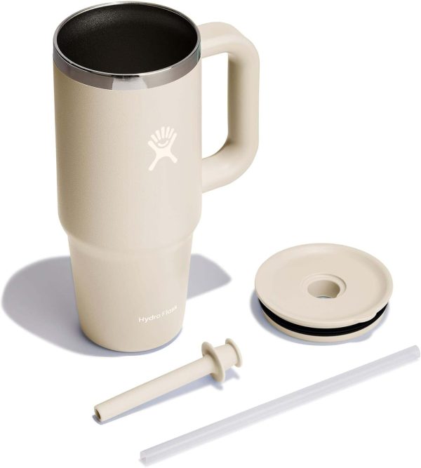 Hydro Flask 24 Oz Travel Tumbler with Handle, Lid and Straw - Insulated Stainless Steel in 24 Oz Surf Blue - Image 131