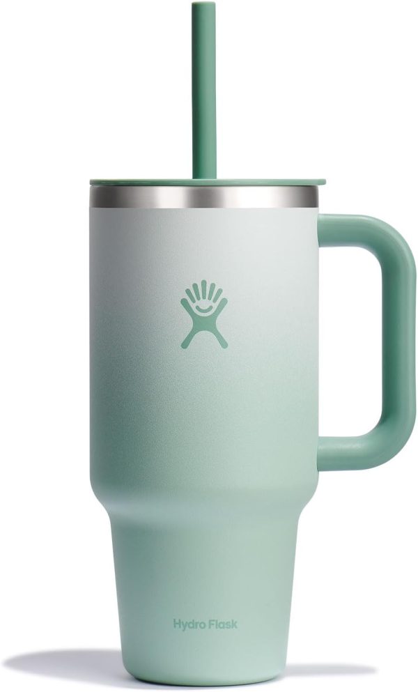 Hydro Flask 24 Oz Travel Tumbler with Handle, Lid and Straw - Insulated Stainless Steel in 24 Oz Surf Blue - Image 132