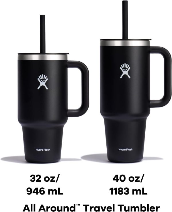 Hydro Flask 24 Oz Travel Tumbler with Handle, Lid and Straw - Insulated Stainless Steel in 24 Oz Surf Blue - Image 141