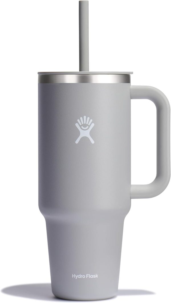 Hydro Flask 24 Oz Travel Tumbler with Handle, Lid and Straw - Insulated Stainless Steel in 24 Oz Surf Blue - Image 142