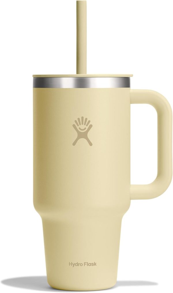Hydro Flask 24 Oz Travel Tumbler with Handle, Lid and Straw - Insulated Stainless Steel in 24 Oz Surf Blue - Image 145