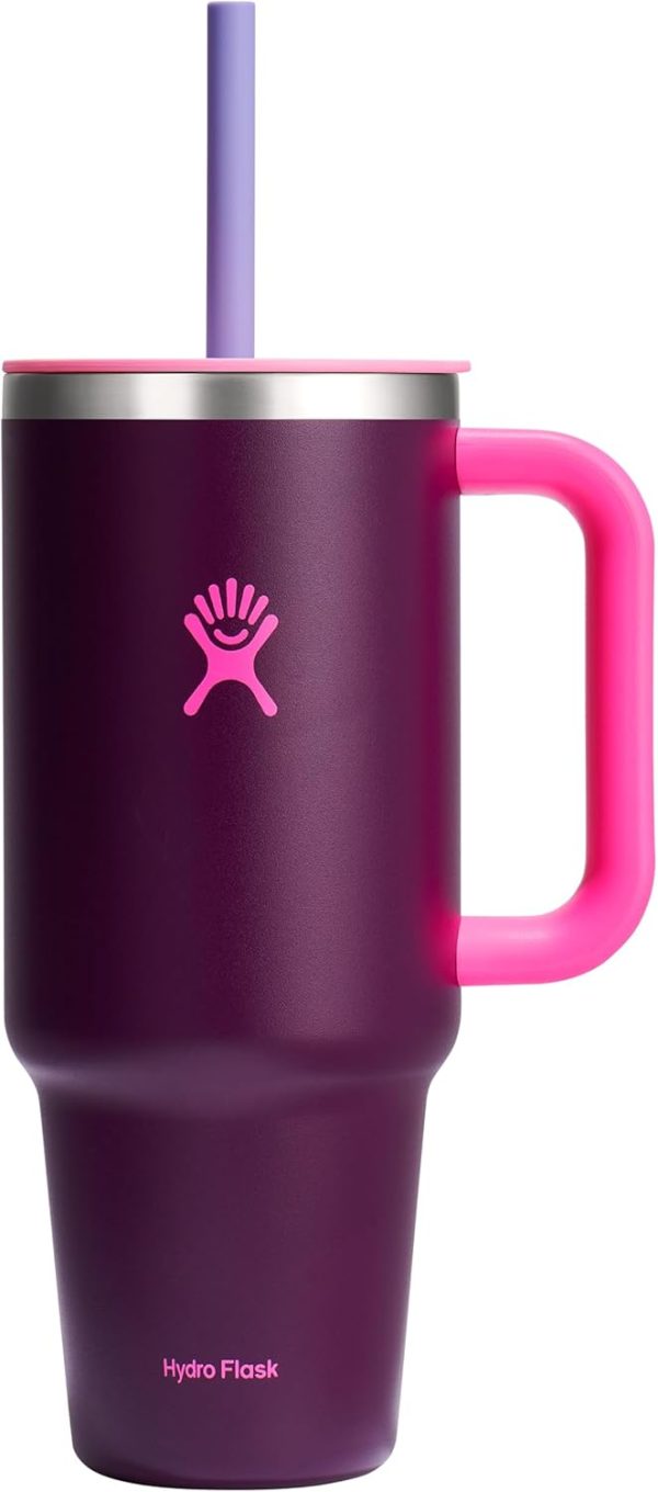 Hydro Flask 24 Oz Travel Tumbler with Handle, Lid and Straw - Insulated Stainless Steel in 24 Oz Surf Blue - Image 152