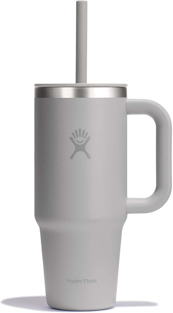 Hydro Flask 24 Oz Travel Tumbler with Handle, Lid and Straw - Insulated Stainless Steel in 24 Oz Surf Blue - Image 156