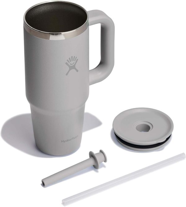 Hydro Flask 24 Oz Travel Tumbler with Handle, Lid and Straw - Insulated Stainless Steel in 24 Oz Surf Blue - Image 157