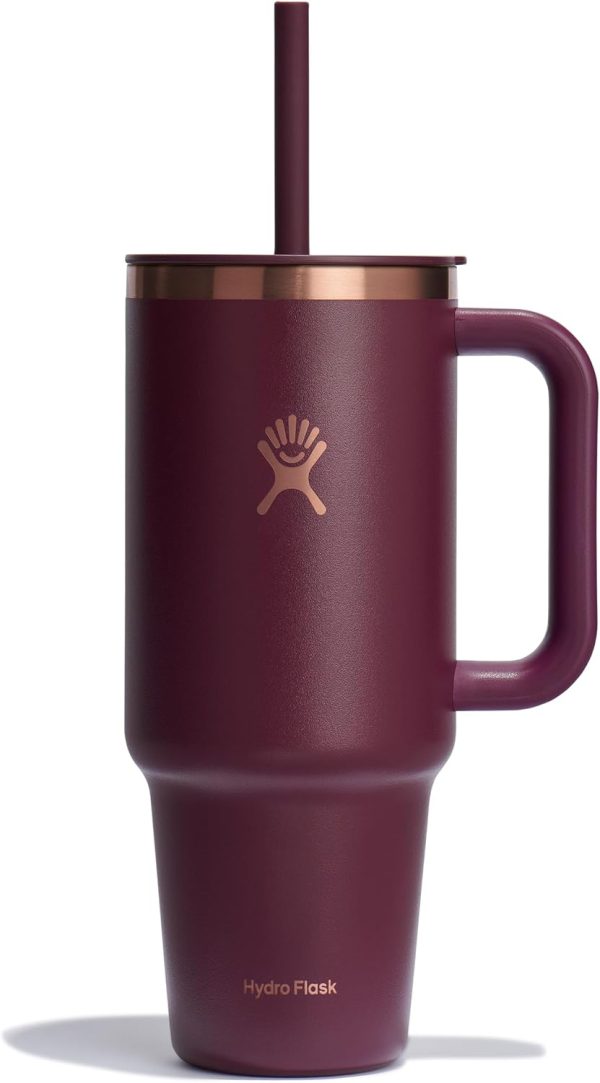 Hydro Flask 24 Oz Travel Tumbler with Handle, Lid and Straw - Insulated Stainless Steel in 24 Oz Surf Blue - Image 164