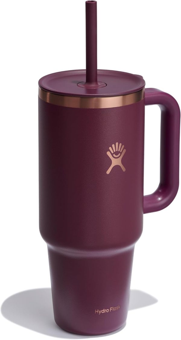 Hydro Flask 24 Oz Travel Tumbler with Handle, Lid and Straw - Insulated Stainless Steel in 24 Oz Surf Blue - Image 165