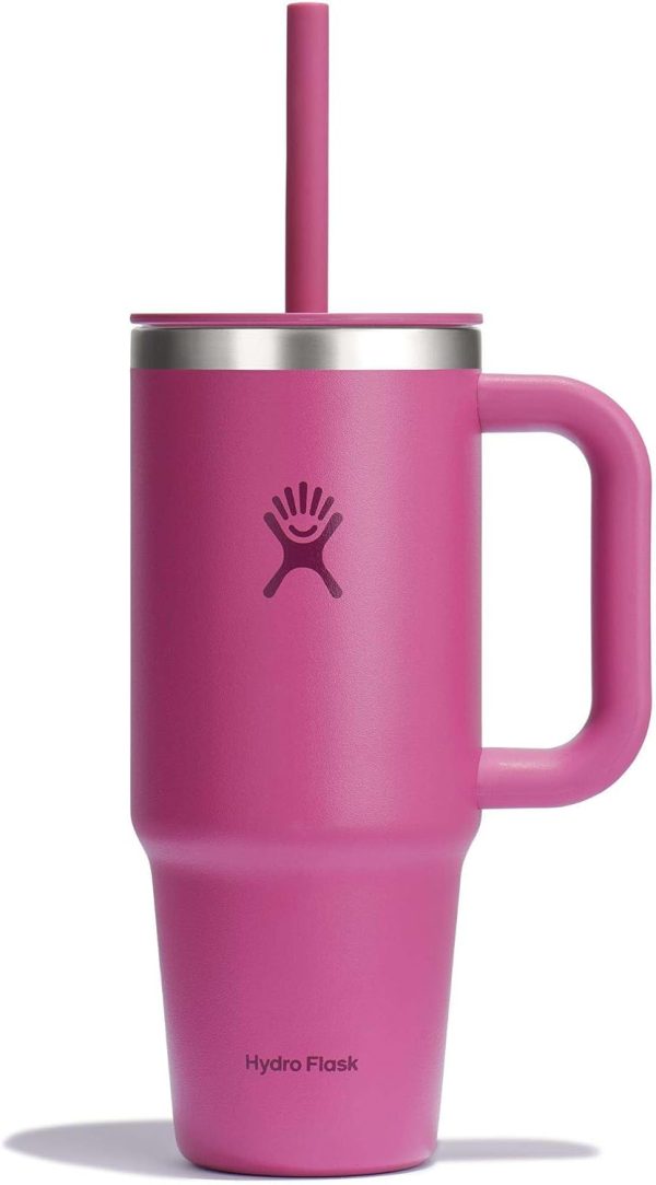 Hydro Flask 24 Oz Travel Tumbler with Handle, Lid and Straw - Insulated Stainless Steel in 24 Oz Surf Blue - Image 166