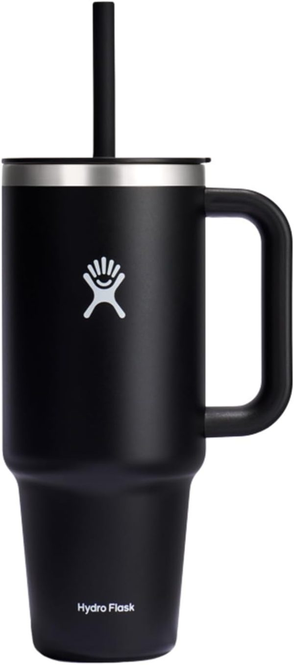 Hydro Flask 24 Oz Travel Tumbler with Handle, Lid and Straw - Insulated Stainless Steel in 24 Oz Surf Blue - Image 176