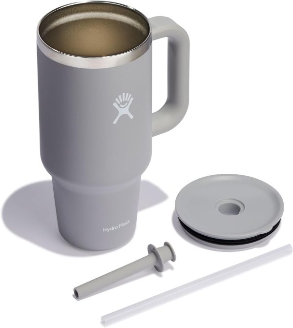 Hydro Flask 24 Oz Travel Tumbler with Handle, Lid and Straw - Insulated Stainless Steel in 24 Oz Surf Blue - Image 179