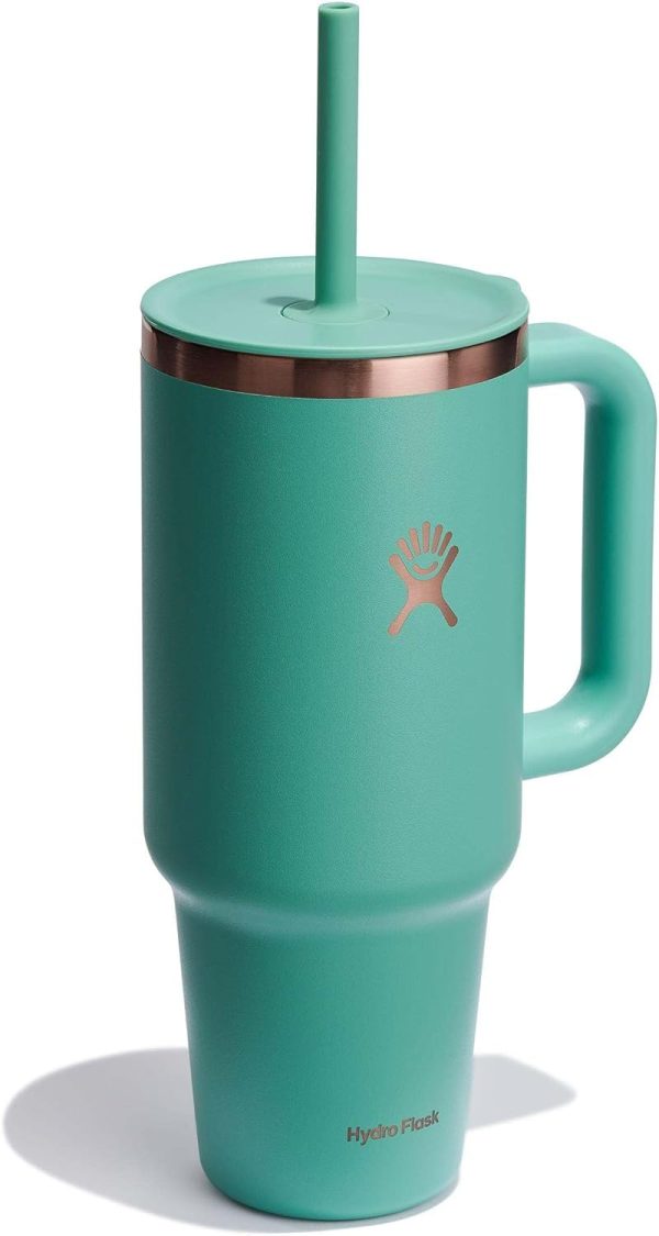 Hydro Flask 24 Oz Travel Tumbler with Handle, Lid and Straw - Insulated Stainless Steel in 24 Oz Surf Blue - Image 182