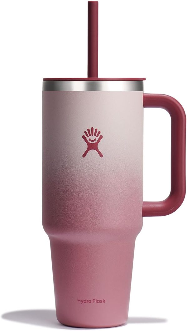 Hydro Flask 24 Oz Travel Tumbler with Handle, Lid and Straw - Insulated Stainless Steel in 24 Oz Surf Blue - Image 187