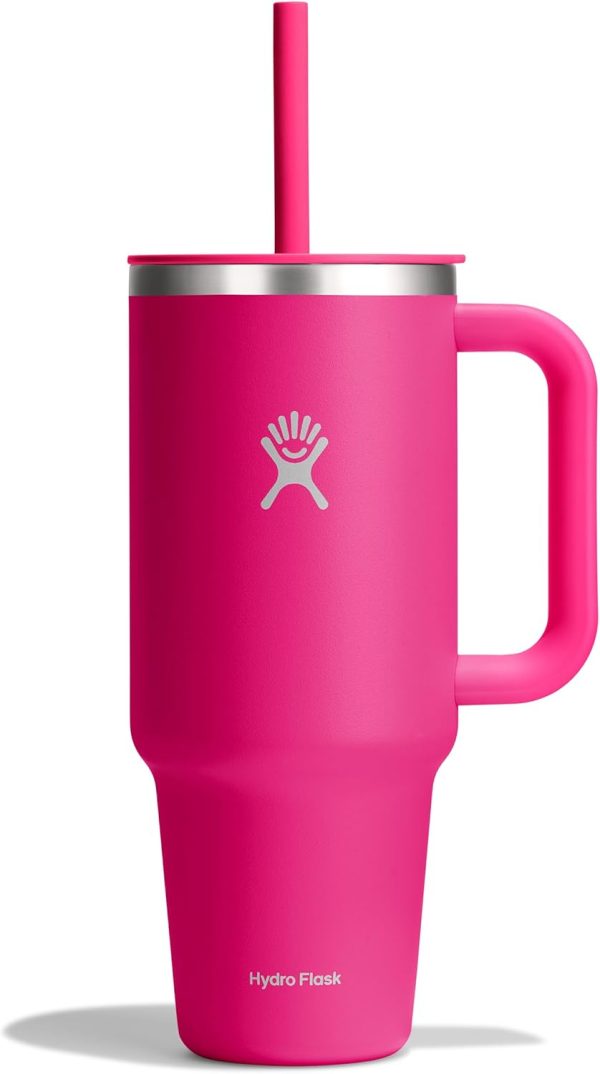 Hydro Flask 24 Oz Travel Tumbler with Handle, Lid and Straw - Insulated Stainless Steel in 24 Oz Surf Blue - Image 190