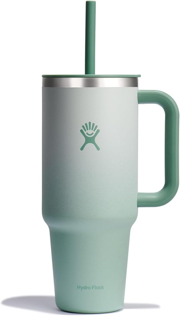 Hydro Flask 24 Oz Travel Tumbler with Handle, Lid and Straw - Insulated Stainless Steel in 24 Oz Surf Blue - Image 196