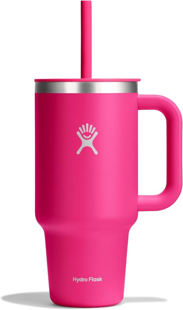 Hydro Flask 24 Oz Travel Tumbler with Handle, Lid and Straw - Insulated Stainless Steel in 24 Oz Surf Blue - Image 199